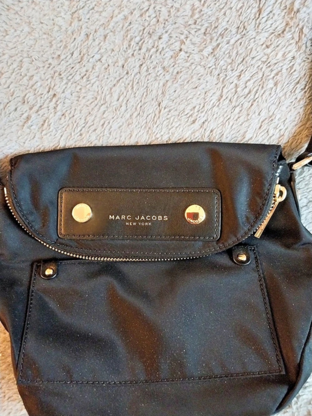 Marc Jacobs Preppy Nylon Mini Natasha Crossbody Bag Black - Picture 2 of 4
